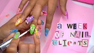 a week of nail clients  watch me work  NAIL COMPILATION [upl. by Eliam585]