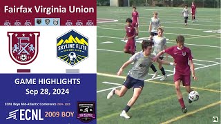 ECNL 2009 Boy FVU vs Skyline 20240928 [upl. by Tavish]