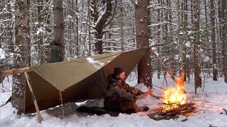 Winter Overnight Plash Palatka Jerven Fjelduken bushcraft camping [upl. by Ellevel]