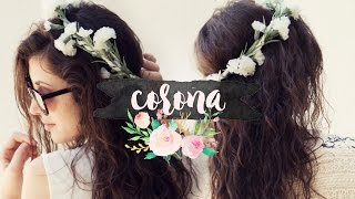 CÓMO HACER UNA CORONA DE FLORES PARA EL CABELLO [upl. by Atsirhcal]