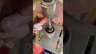 Using a drill press in the starter rebuild process [upl. by Widera]