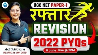 UGC NET Paper 1 PYQs Revision  UGCNET 2022 Previous Year Questions Complete Revision  Aditi Mam [upl. by Adnawaj243]