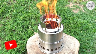 Ultralight gasifier Camping Stove  Compact and portable wood burning stove [upl. by Bruning]