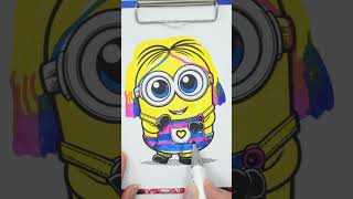 Wednesday Minion vs Enid Minion vs GRU Three markers challenge vs one shorts [upl. by Wallraff664]