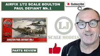 AIRFIX 172 SCALE BOULTON PAUL DEFIANT Mk1  PARTS REVIEW [upl. by Adnalahs]