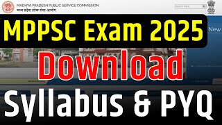 Download MPPSC 2025 Syllabus and PYQ Previous Year Questions By Arvind [upl. by Yerak]