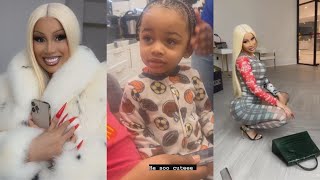 Cardi B Calls Son Handsome While Adoring Him [upl. by Ainevuol]