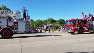 Clawson Michigan 2017 4th of July Parade  Apparatus at start [upl. by Feodora]