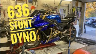 My Kawasaki 636 Stunt Bike tuned on Dyno [upl. by Hamon]