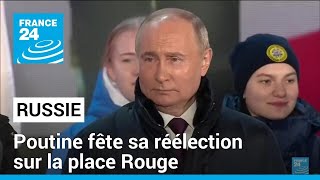 Poutine réélu  discours du président russe acclamé par la foule • FRANCE 24 [upl. by Alleram447]