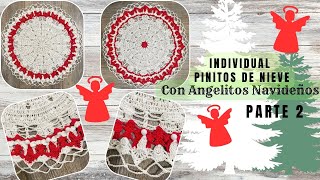 Tejiendo para Navidad  Arbolitos de Nieve con Angelitos Navideño Parte 2 [upl. by Ecinreb]