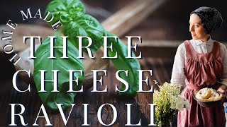 Amazing Fresh Pasta 🍅 Three Cheese Ravioli Homemade [upl. by Row]