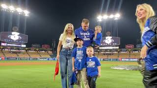 Freddie Freeman catching up with his family after his walkoff HR to win Game 1 of the World Series [upl. by Malchus919]