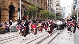 Pipes amp Drums Parade in Sydney City Australia [upl. by Koerner]