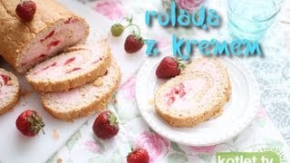 Rolada z bitą śmietaną i truskawkami  KotletTV [upl. by Mylo201]