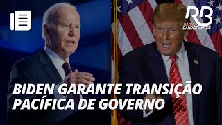 Biden faz 1° pronunciamento após vitória de Trump na eleição  Bandeirantes Acontece [upl. by Akinahc409]