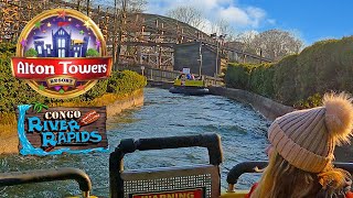 Congo River Rapids On Ride POV Katanga Canyon Alton Towers 4K [upl. by Ewell]