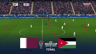 AFC Asian Cup Qatar 2023 FINAL QATAR vs JORDAN  10 February 2024  Full Match  PES Gameplay [upl. by Askwith]