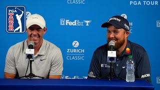 McIlroy and Lowrys full press conference ahead of Zurich Classic [upl. by Leibman905]