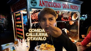 Probando comida callejera de noche en Otavalo [upl. by Lexie]