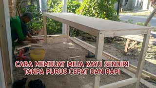 membuat meja tanpa purusTUKANG KAYU kreatiftukangkayu mejakayutable [upl. by Anissej]