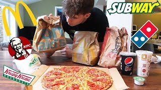 EVERY FAST FOOD CHALLENGE  Epic Cheat Meal  5000 Calories [upl. by Assirahc516]