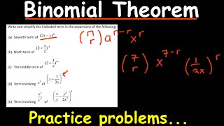 Binomial Expansions Practice Problems [upl. by Gabey978]