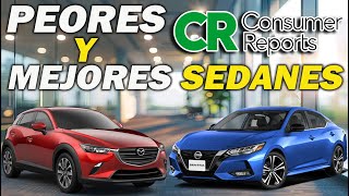 12 Mejores y peores Autos Sedanes del 2024 l 2025 Que Debes Conocer segun CONSUMER REPORT [upl. by Ahsiemak]