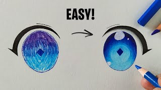 HOW TO COLOR ANIME EYES WITH CHEAP ART SUPPLIES [upl. by Harad]