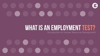 What is an Employment Test [upl. by Howes]