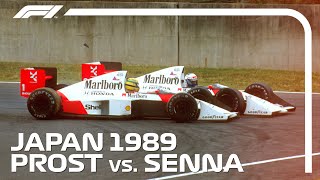 Ayrton Senna and Alain Prosts Championship Deciding Crash  1989 Japanese Grand Prix [upl. by Ariuqahs]