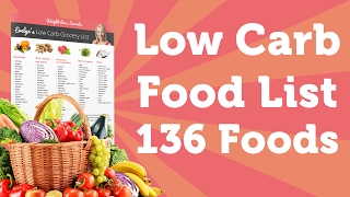 Low Carb Foods List Printable  136 Foods To Lose Weight Fast [upl. by Ayotan]