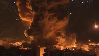 Powerful explosions shake Beirut overnight amid Israeli bombardment [upl. by Katrina]