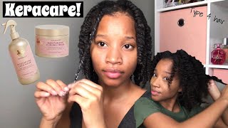 Twaidout with KERACARE Curl Essence VERY Moisturizing Coco Water and Curling Cream  Demo  Review [upl. by Nive]