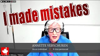 I made some mistakes Annette Verschuren is back to testify at Green Slush Fund hearing 20112024 [upl. by Ocirema]