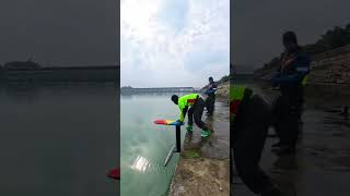 Hydrofoil sliding exercise in reservoir [upl. by Ennaylloh]