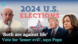 Pope slams Harris and Trump for their policies on abortion and migration [upl. by Gail748]