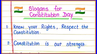 Constitution Day Slogans in English  Slogan on Constitution Day  Indian Constitution Day Slogans [upl. by Lacy]