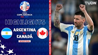 HIGHLIGHTS  Argentina vs Canadá  Copa América 2024  Semis  TUDN [upl. by Aleehs]