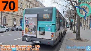 🚍BUS 70 RATP  Trajet à bord dun Citelis Line SPEC N⁰3612 Toute la ligne en Trajet Complet [upl. by Natividad958]