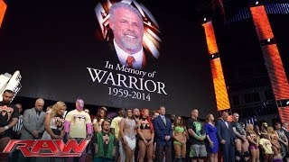 A tribute to the memory of The Ultimate Warrior Raw April 14 2014 [upl. by Desi]