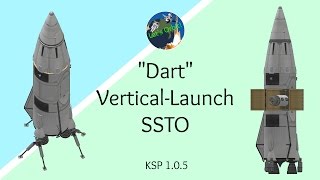 Stock VerticalLaunch SSTO Maiden Voyage of the Dart KSP 105 [upl. by Nylahs]