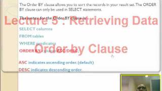 Oracle Order By clause تعليم أوراكل [upl. by Anceline107]