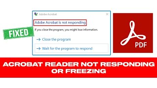 Fix Adobe Reader Not Responding Or Freezing In Windows 10 11  4 Methods  2024 [upl. by Lydon]