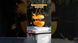 Carving Pumpkins🎃⚔️ swords deepeeka bronzesword halloween history celtic fruitninja ancient [upl. by Adyl]