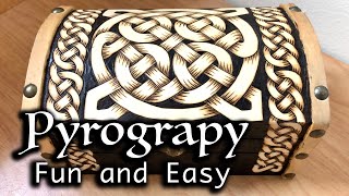 Fun and Easy Wood Burning Project  Celtic Knot Box Tutorial  Pyrography For Beginners [upl. by Norak267]