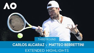 Carlos Alcaraz v Matteo Berrettini Extended Highlights 3R  Australian Open 2022 [upl. by Maice]