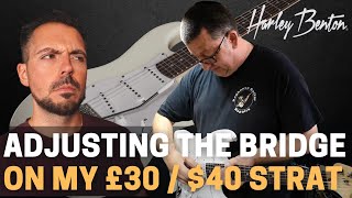 How To Adjust A Stratocaster Bridge Harley Benton Setup  Video 2 [upl. by Wendel973]