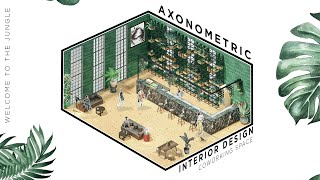 How to create an AXONOMETRIC INTERIOR DESIGN DRAWING archibicc [upl. by Clive867]