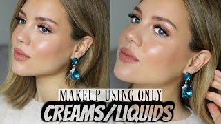 CREAM amp LIQUID ONLY MAKEUP TUTORIAL  Elanna Pecherle [upl. by Ailongam]